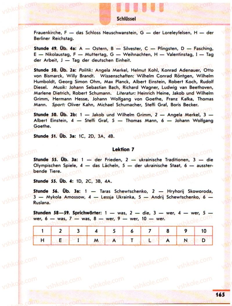 Страница 165 | Підручник Німецька мова 10 клас С.І. Сотникова 2011 Академічний рівень