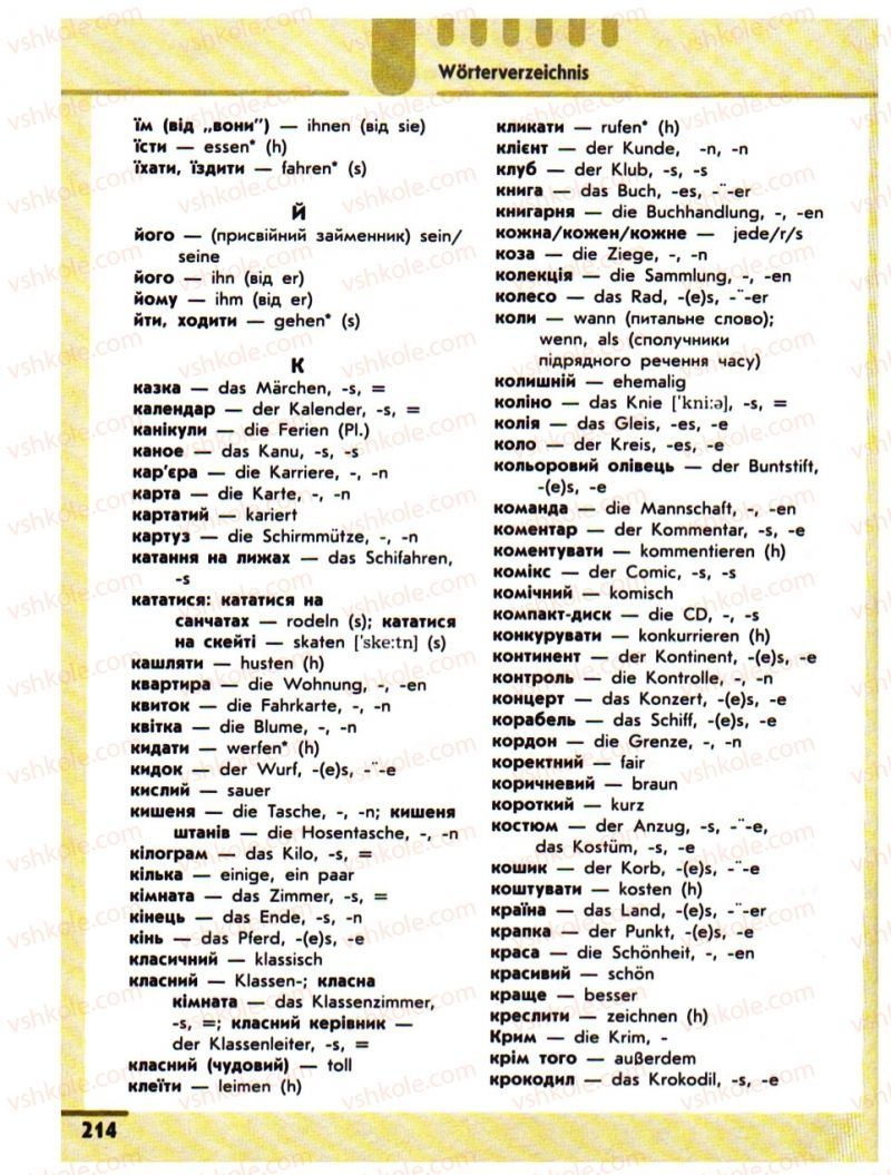 Страница 214 | Підручник Німецька мова 10 клас С.І. Сотникова 2011 Академічний рівень