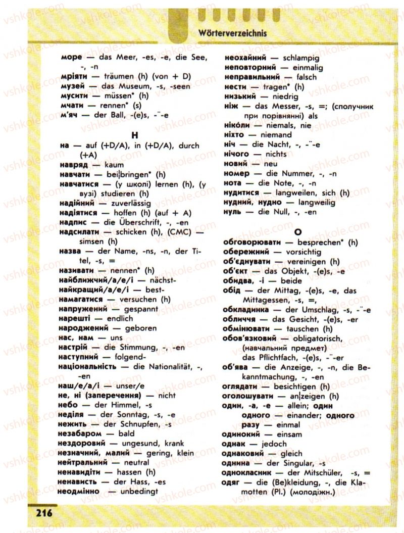 Страница 216 | Підручник Німецька мова 10 клас С.І. Сотникова 2011 Академічний рівень