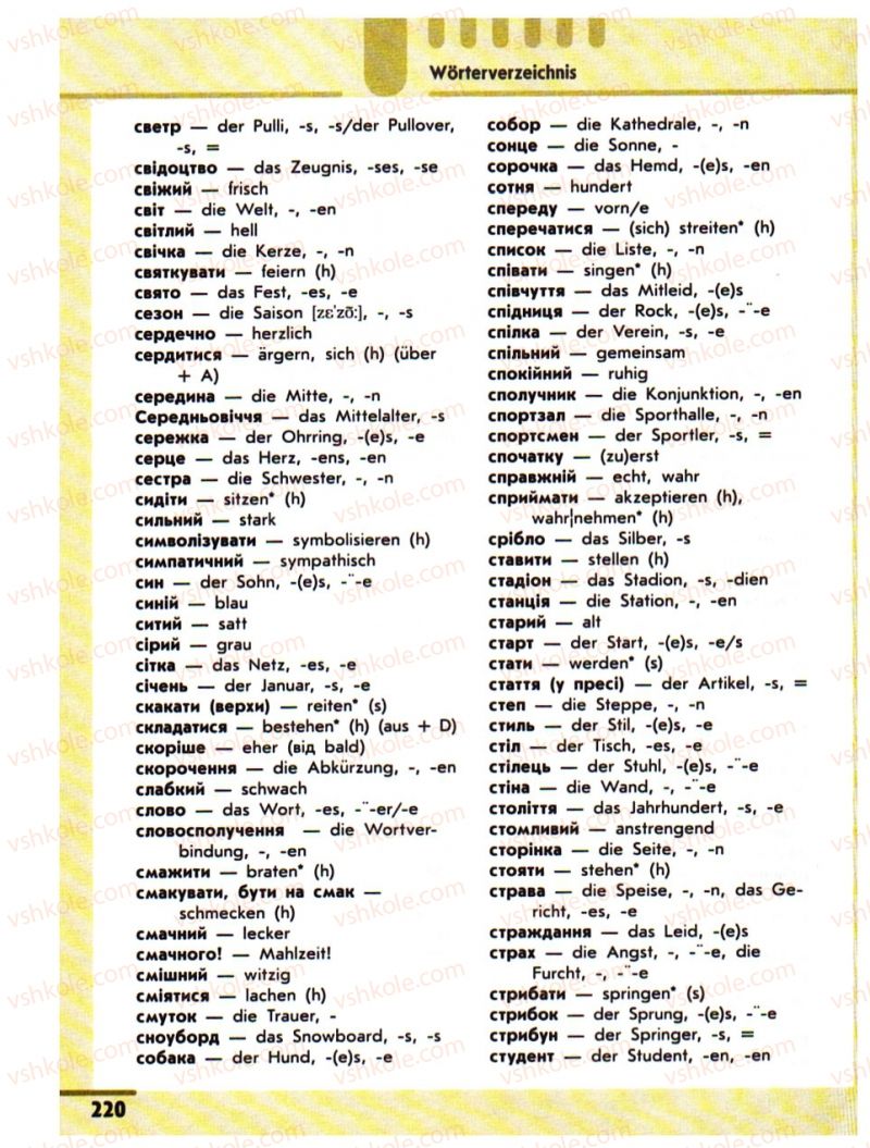 Страница 220 | Підручник Німецька мова 10 клас С.І. Сотникова 2011 Академічний рівень