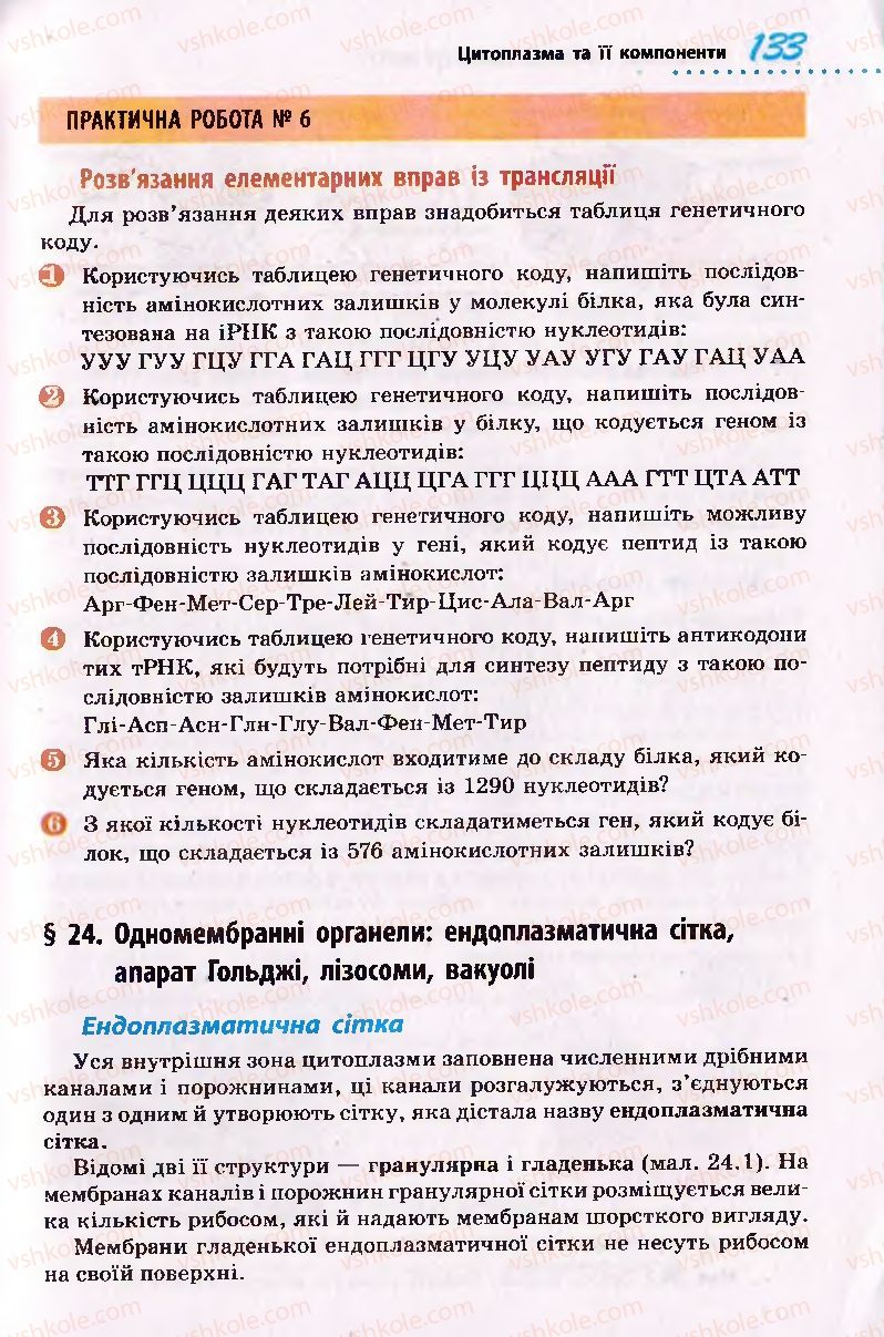 Страница 133 | Підручник Біологія 10 клас О.В. Тагліна 2010 Академічний рівень