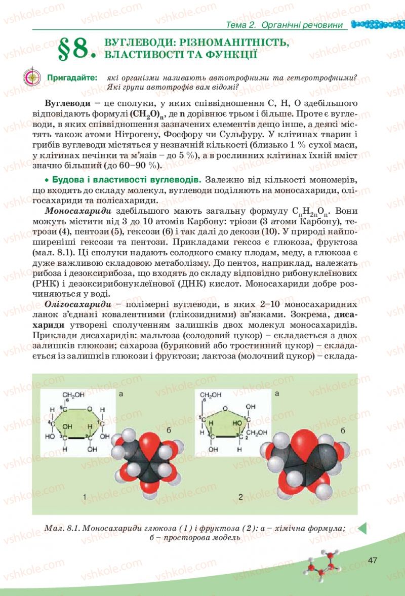 Страница 47 | Підручник Біологія 10 клас П.Г. Балан, Ю.Г. Вервес, В.П. Поліщук 2010 Академічний рівень