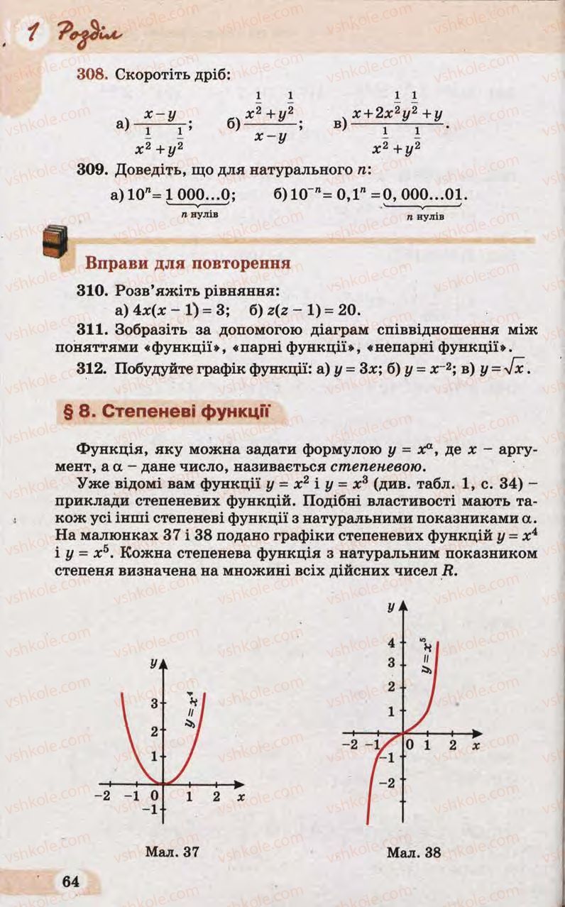 Страница 64 | Підручник Математика 10 клас Г.П. Бевз, В.Г. Бевз 2011 Рівень стандарту