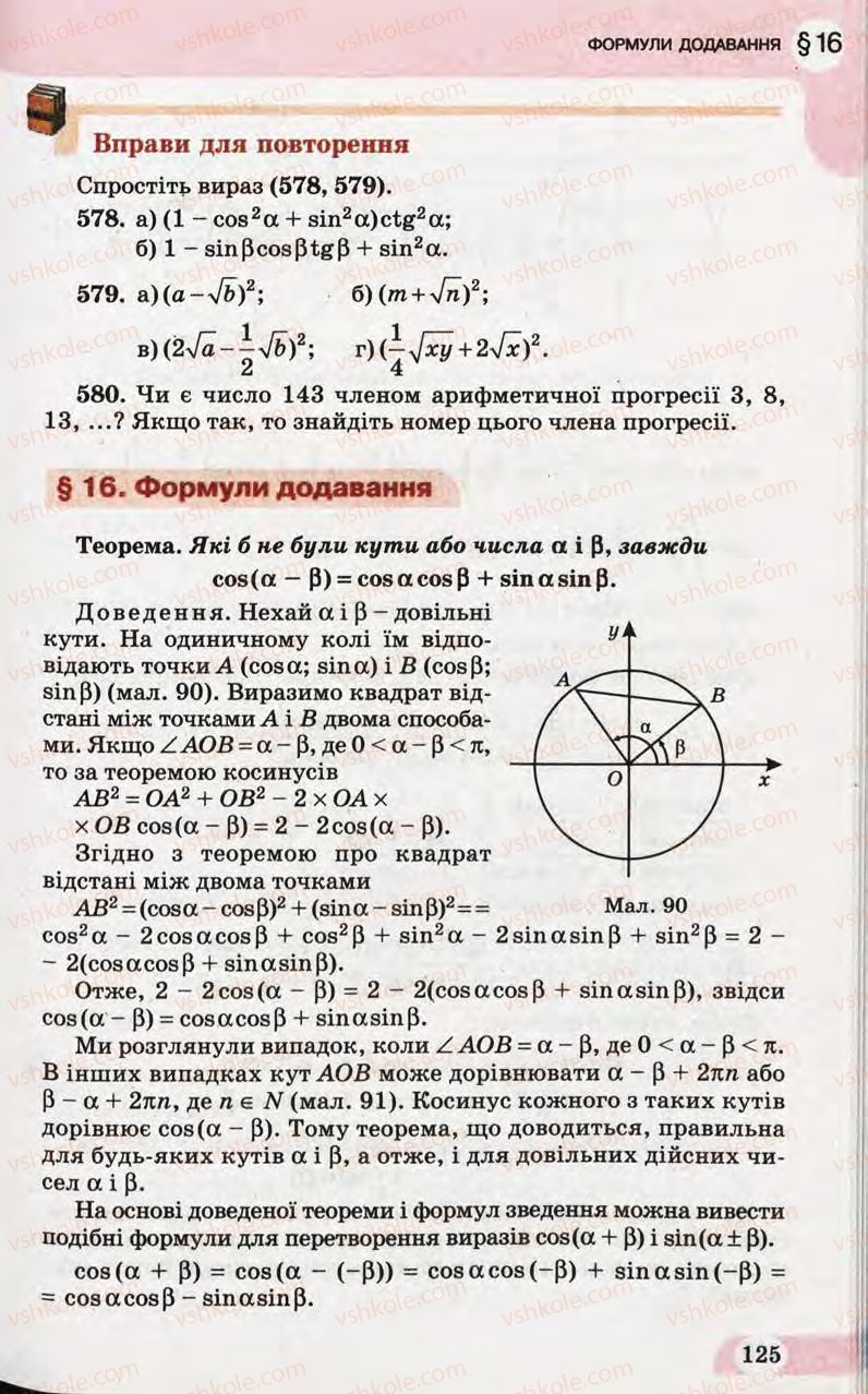 Страница 125 | Підручник Математика 10 клас Г.П. Бевз, В.Г. Бевз 2011 Рівень стандарту