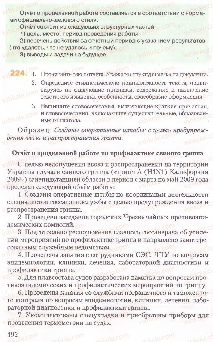 Страница 192 | Підручник Русский язык 10 клас А.Н. Рудяков, Т.Я. Фролова, Е.И. Быкова 2010