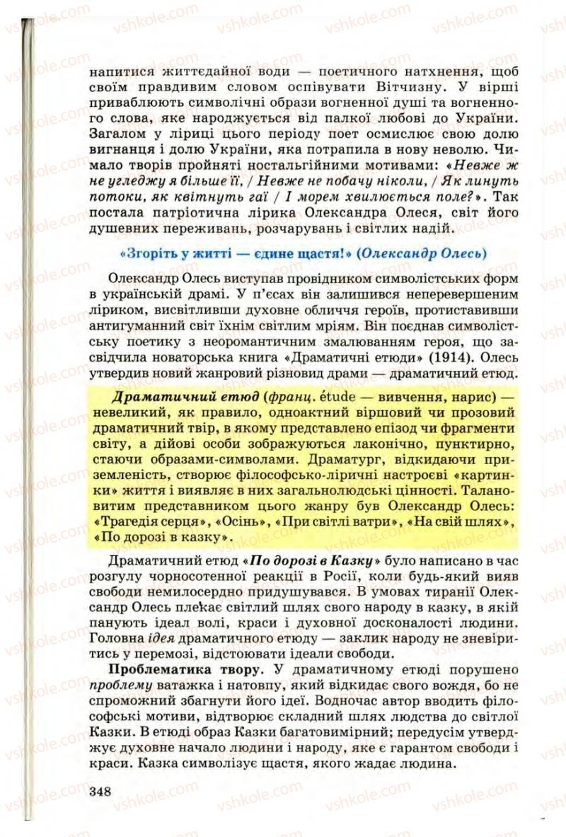 Страница 346 | Підручник Українська література 10 клас Г.Ф. Семенюк, М.П. Ткачук, О.В. Слоньовська 2010 Профільний рівень
