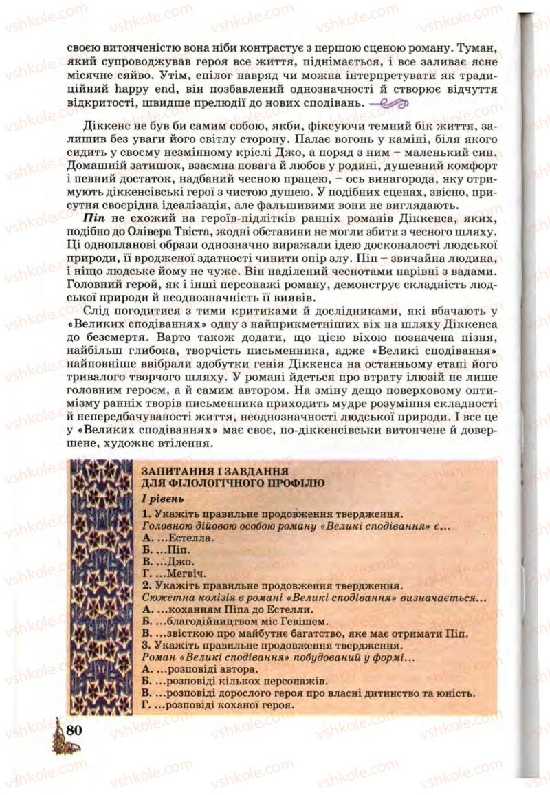 Страница 80 | Підручник Зарубіжна література 10 клас Д.С. Наливайко, К.О. Шахова, Є.В. Волощук 2010