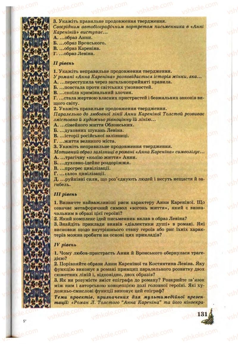 Страница 131 | Підручник Зарубіжна література 10 клас Д.С. Наливайко, К.О. Шахова, Є.В. Волощук 2010