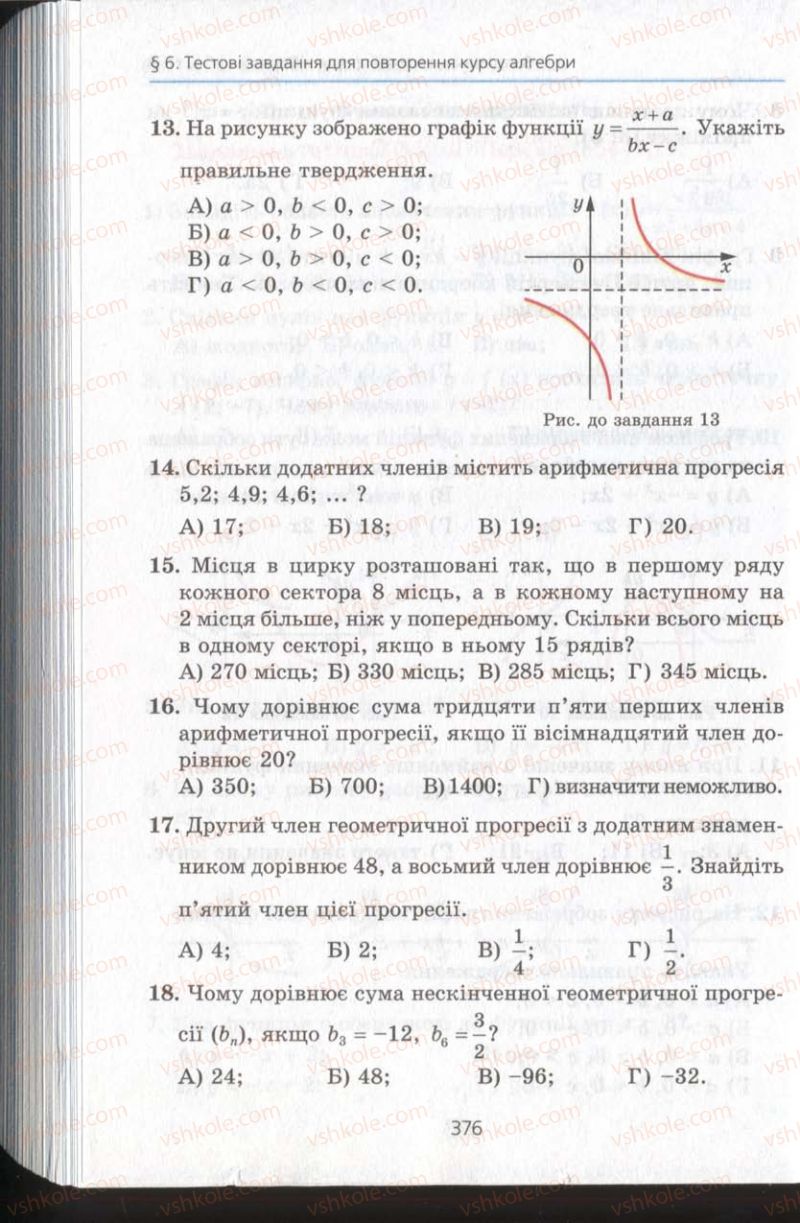 Страница 376 | Підручник Алгебра 11 клас А.Г. Мерзляк, Д.А. Номіровський, В.Б. Полонський, М.С. Якір 2011 Академічний, профільний рівні