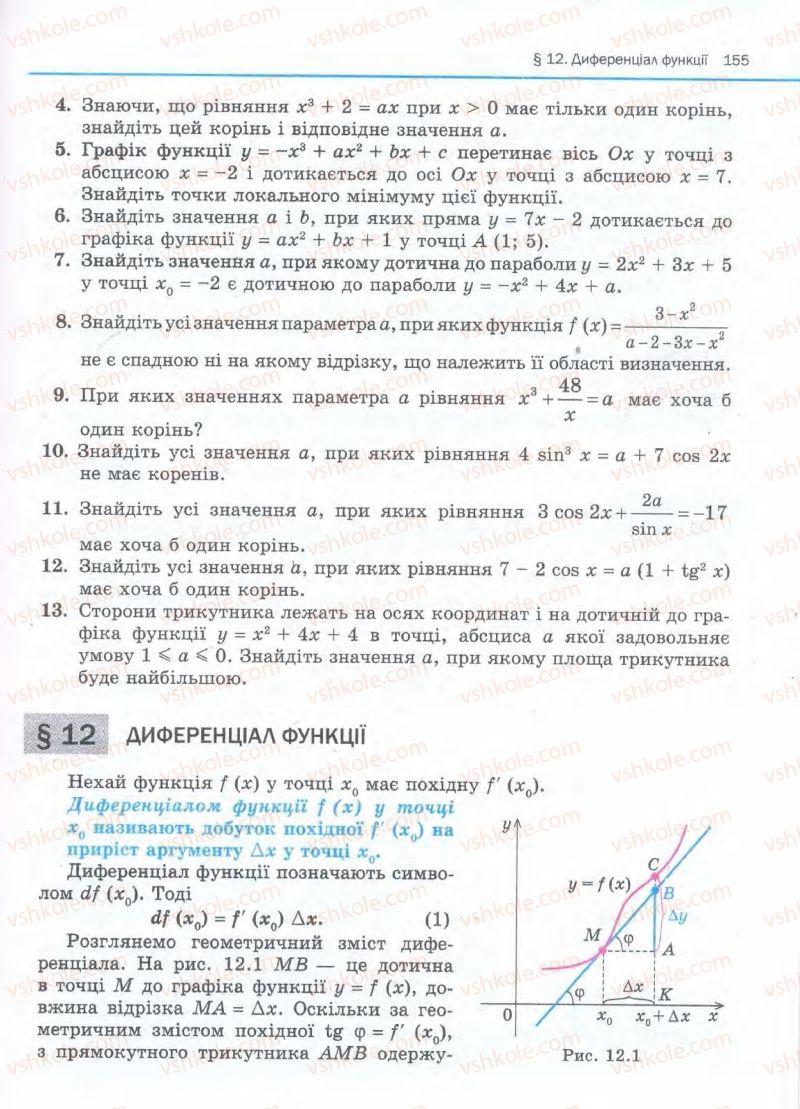 Страница 155 | Підручник Алгебра 11 клас Є.П. Нелін, О.Є. Долгова 2011 Академічний рівень, профільний рівні