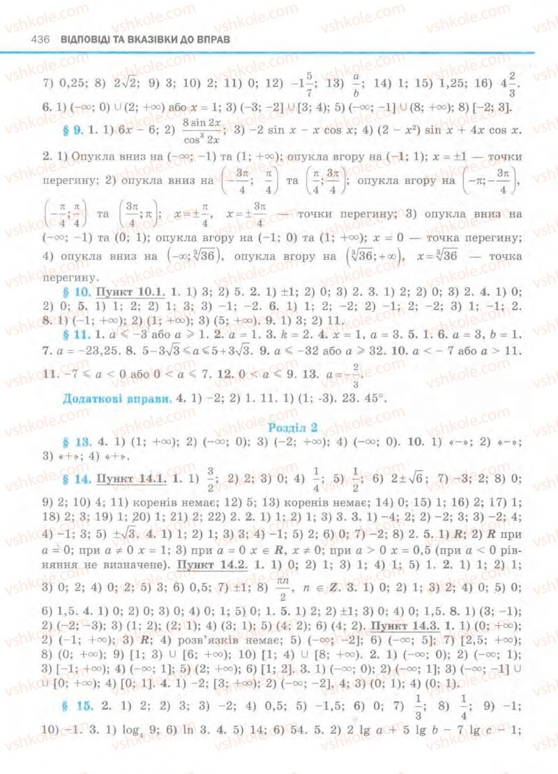 Страница 436 | Підручник Алгебра 11 клас Є.П. Нелін, О.Є. Долгова 2011 Академічний рівень, профільний рівні