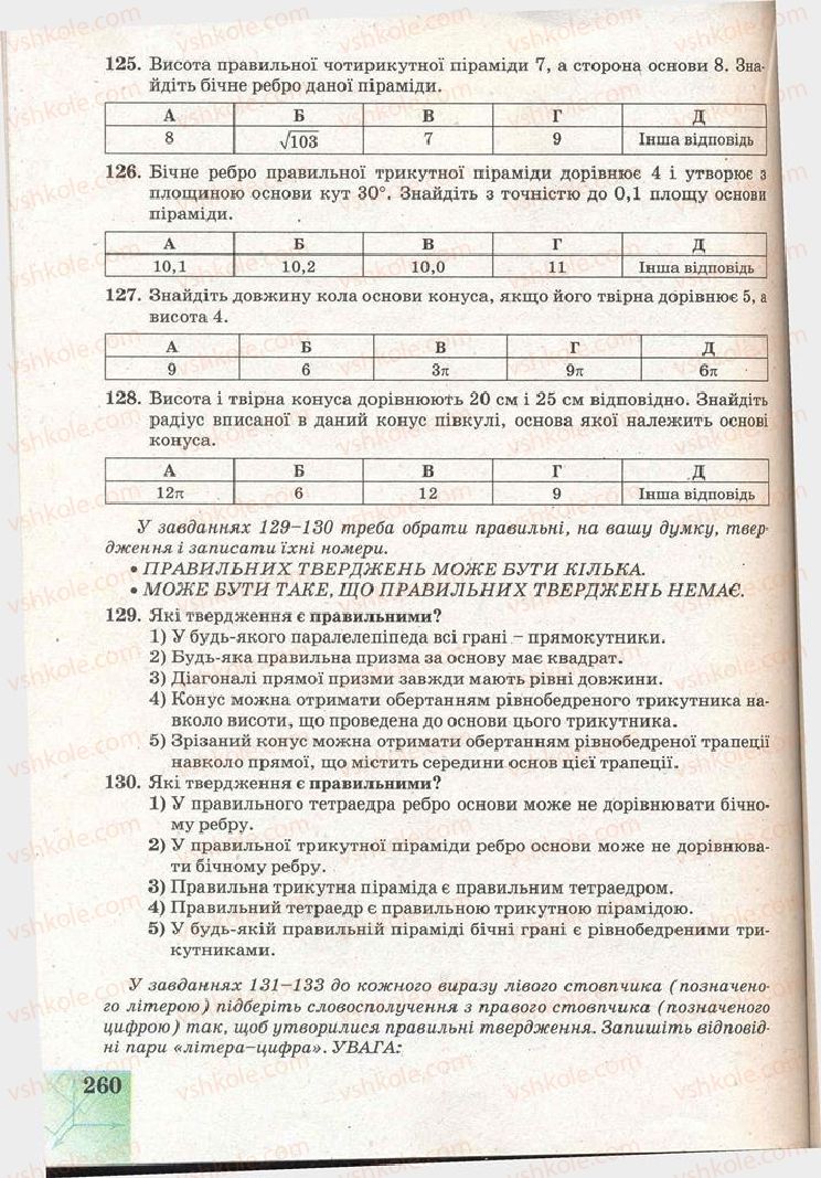 Страница 260 | Підручник Геометрія 11 клас Г.В. Апостолова 2011 Академічний, профільний рівні