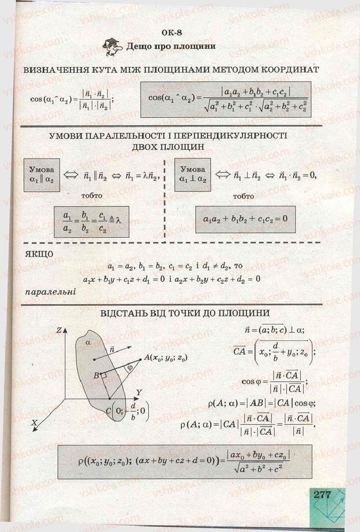 Страница 277 | Підручник Геометрія 11 клас Г.В. Апостолова 2011 Академічний, профільний рівні