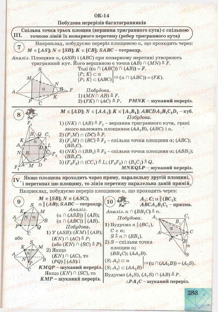 Страница 283 | Підручник Геометрія 11 клас Г.В. Апостолова 2011 Академічний, профільний рівні