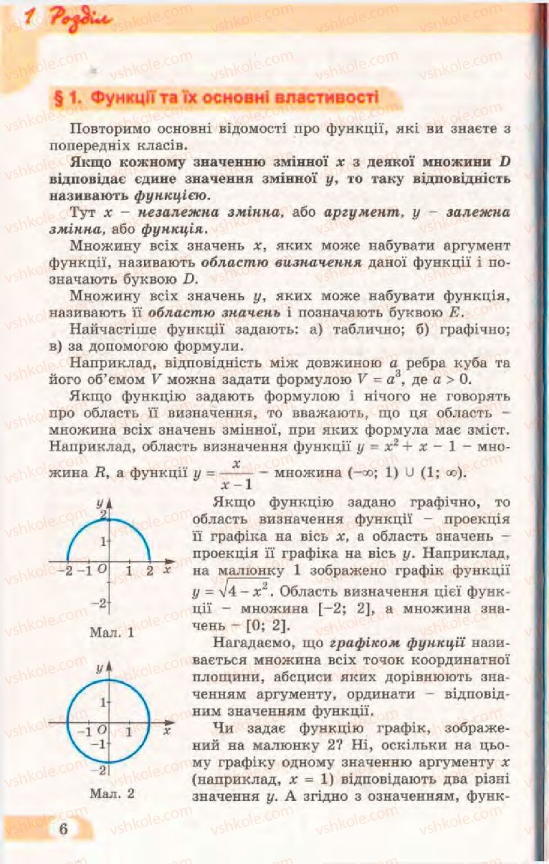 Страница 6 | Підручник Математика 11 клас Г.П. Бевз, В.Г. Бевз 2011 Рівень стандарту