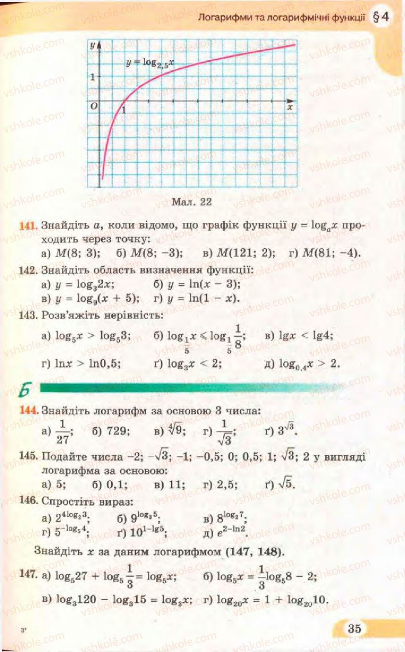 Страница 35 | Підручник Математика 11 клас Г.П. Бевз, В.Г. Бевз 2011 Рівень стандарту