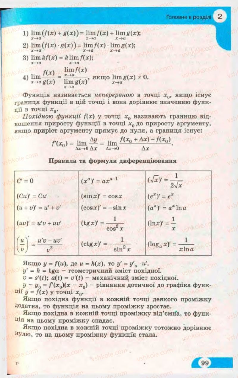 Страница 99 | Підручник Математика 11 клас Г.П. Бевз, В.Г. Бевз 2011 Рівень стандарту