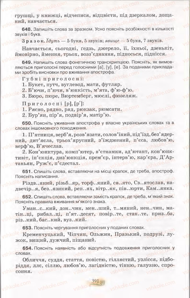 Страница 391 | Підручник Українська мова 11 клас С.О. Караман, О.В. Караман, М.Я. Плющ 2011 Академічний, профільний рівні