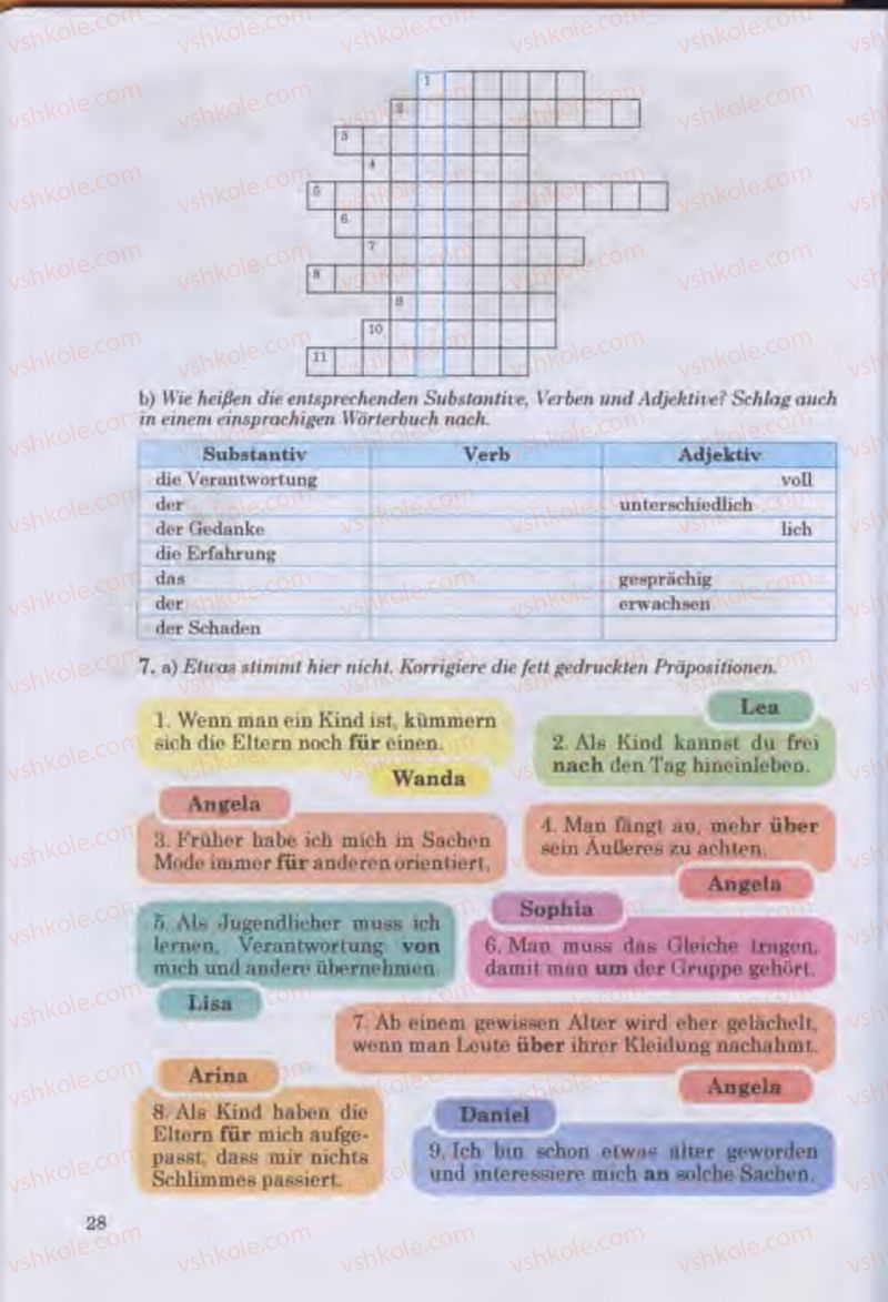 Страница 28 | Підручник Німецька мова 11 клас Н.П. Басай 2011 10 рік навчання