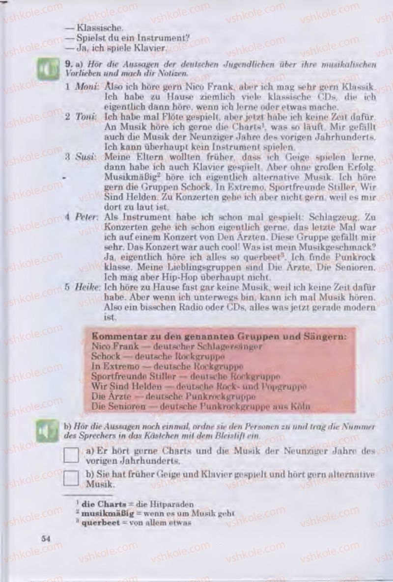 Страница 54 | Підручник Німецька мова 11 клас Н.П. Басай 2011 10 рік навчання