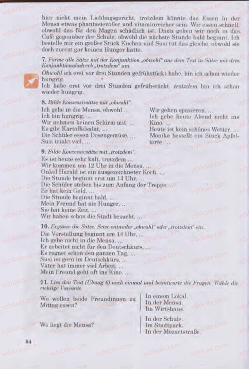 Страница 64 | Підручник Німецька мова 11 клас Н.П. Басай 2011 10 рік навчання