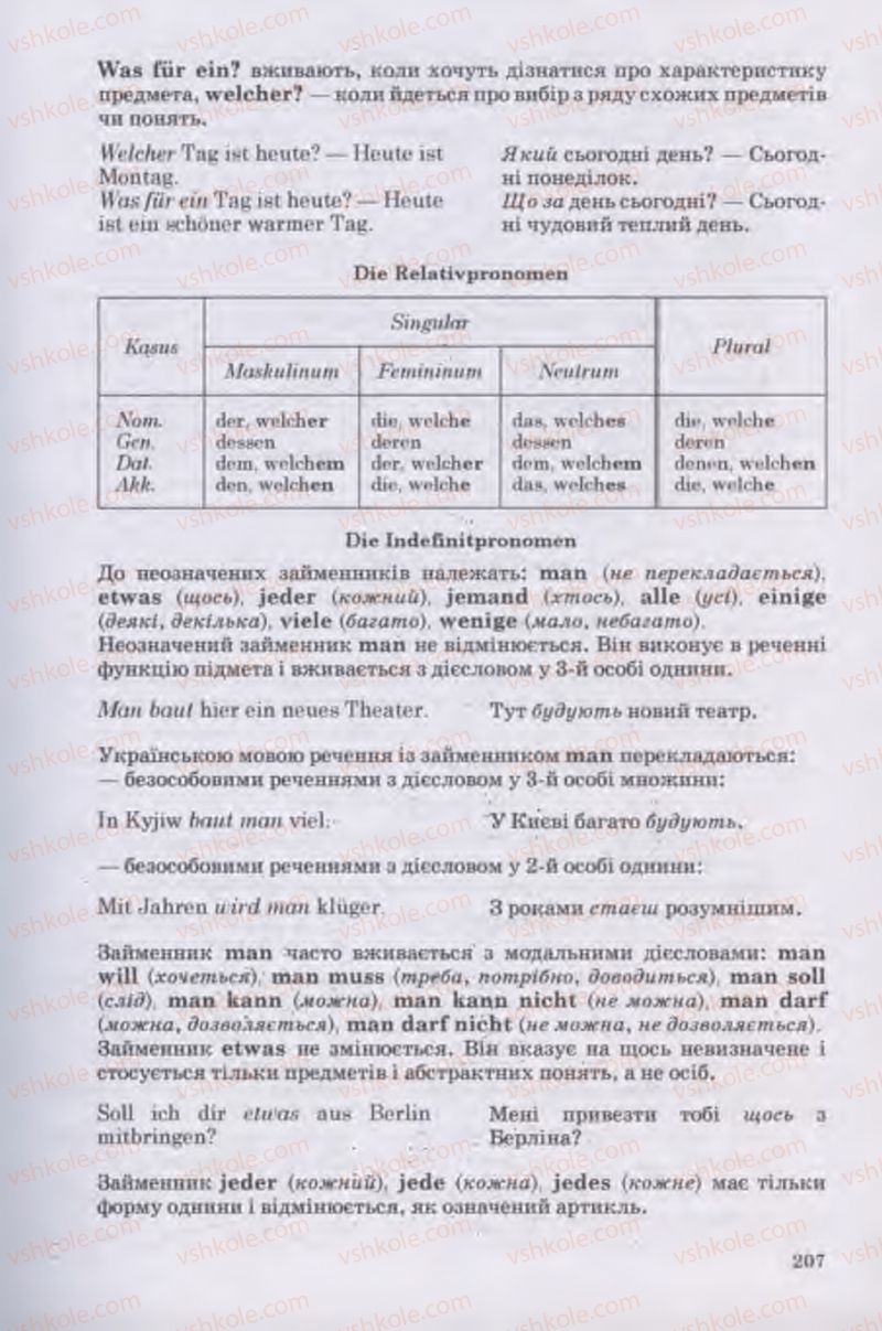 Страница 207 | Підручник Німецька мова 11 клас Н.П. Басай 2011 10 рік навчання