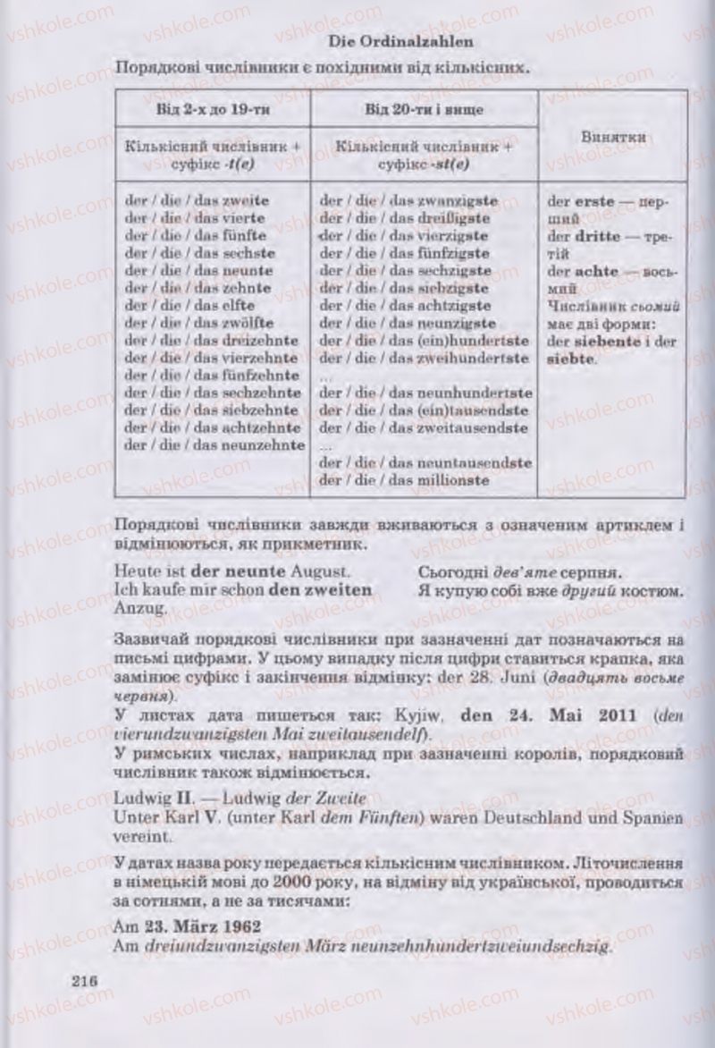 Страница 216 | Підручник Німецька мова 11 клас Н.П. Басай 2011 10 рік навчання