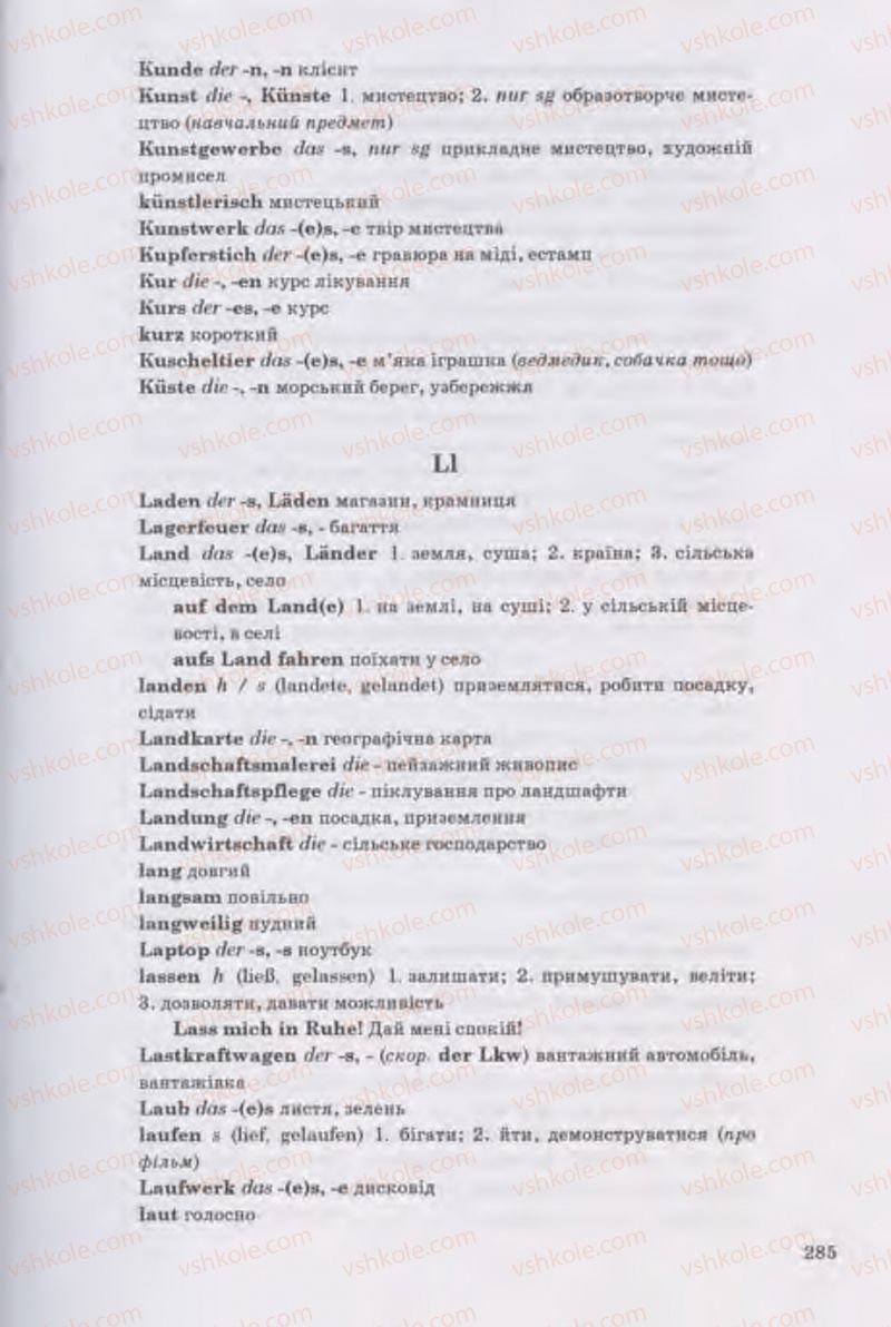 Страница 285 | Підручник Німецька мова 11 клас Н.П. Басай 2011 10 рік навчання