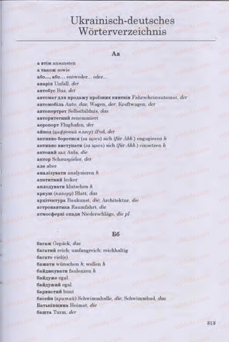 Страница 313 | Підручник Німецька мова 11 клас Н.П. Басай 2011 10 рік навчання