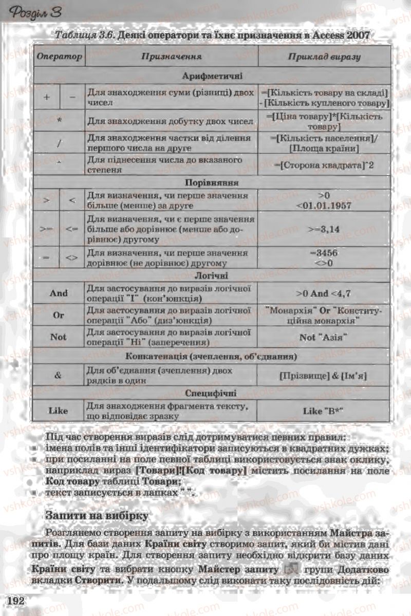 Страница 192 | Підручник Інформатика 11 клас Й.Я. Ривкінд, Т.І. Лисенко, Л.А. Чернікова, В.В. Шакотько 2011