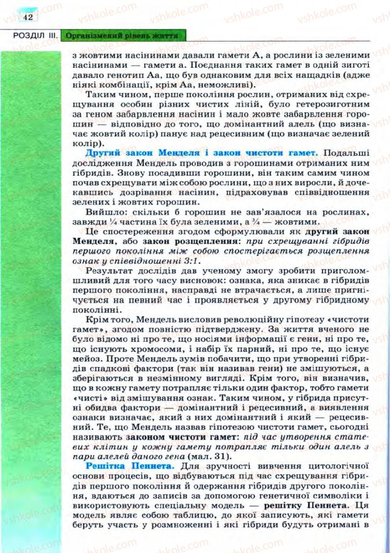 Страница 42 | Підручник Біологія 11 клас С.В. Межжерін, Я.О. Межжеріна 2011 Академічний рівень