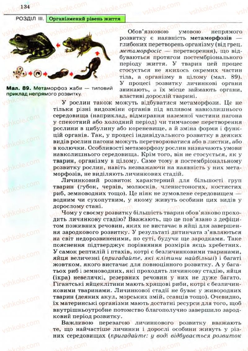 Страница 134 | Підручник Біологія 11 клас С.В. Межжерін, Я.О. Межжеріна 2011 Академічний рівень