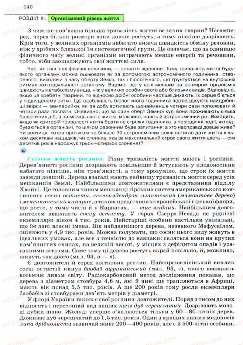 Страница 140 | Підручник Біологія 11 клас С.В. Межжерін, Я.О. Межжеріна 2011 Академічний рівень