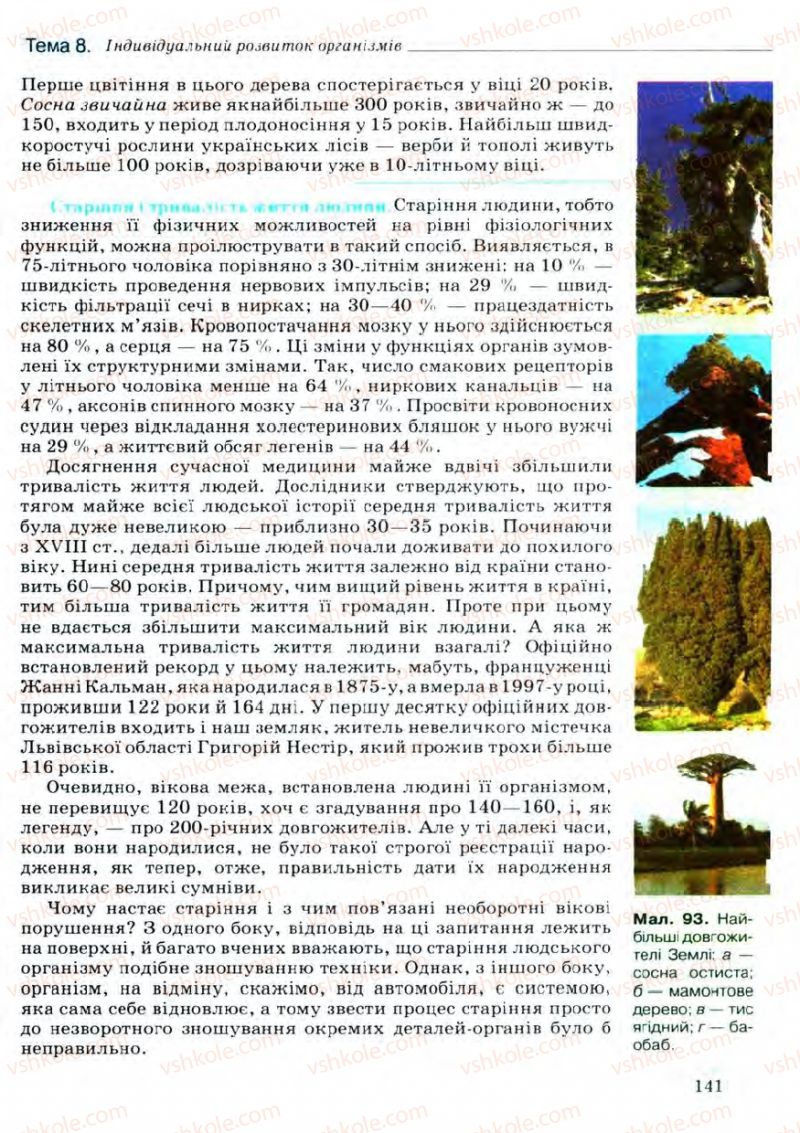 Страница 141 | Підручник Біологія 11 клас С.В. Межжерін, Я.О. Межжеріна 2011 Академічний рівень