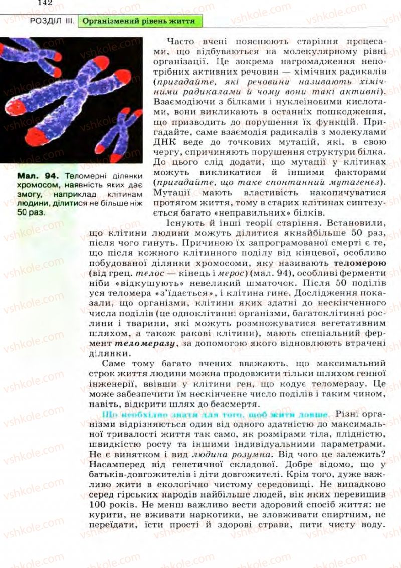 Страница 142 | Підручник Біологія 11 клас С.В. Межжерін, Я.О. Межжеріна 2011 Академічний рівень
