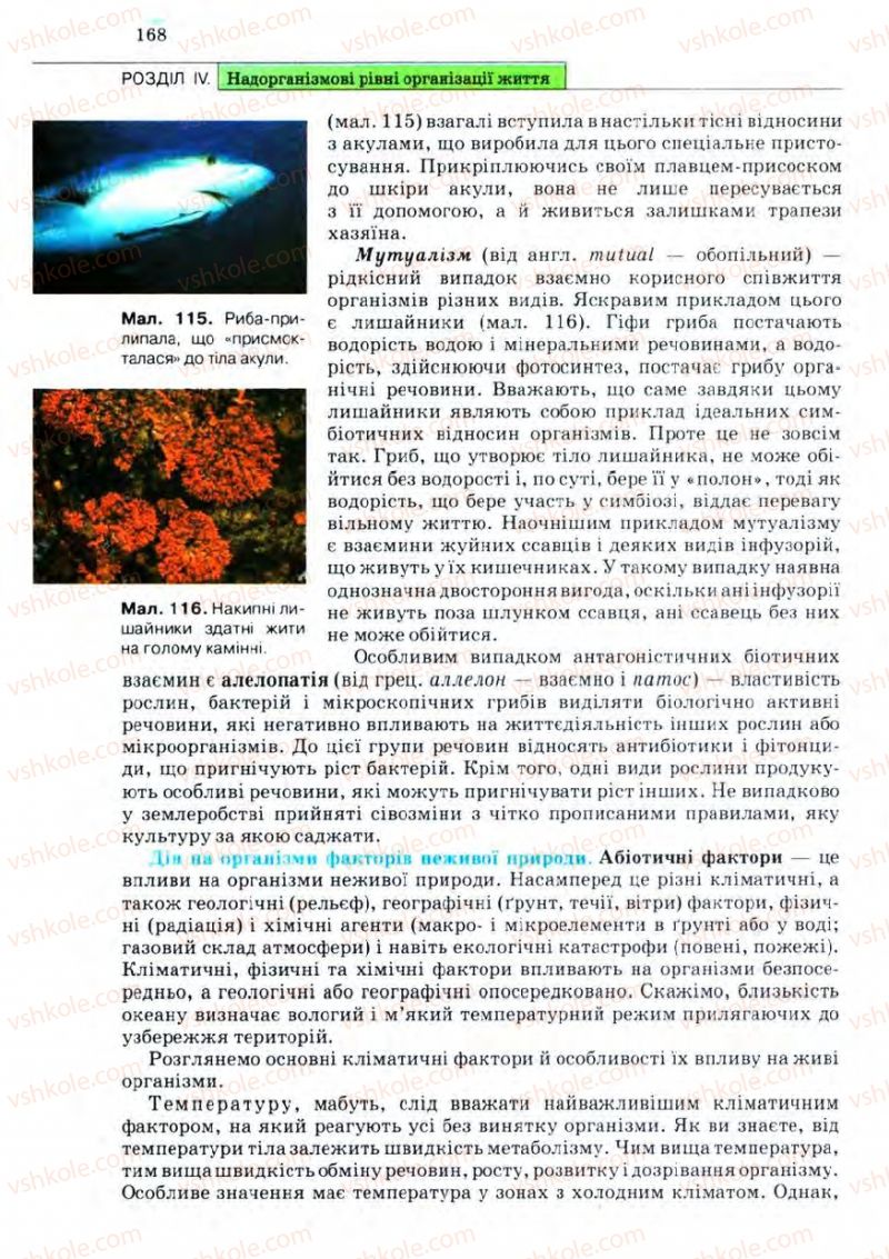 Страница 168 | Підручник Біологія 11 клас С.В. Межжерін, Я.О. Межжеріна 2011 Академічний рівень