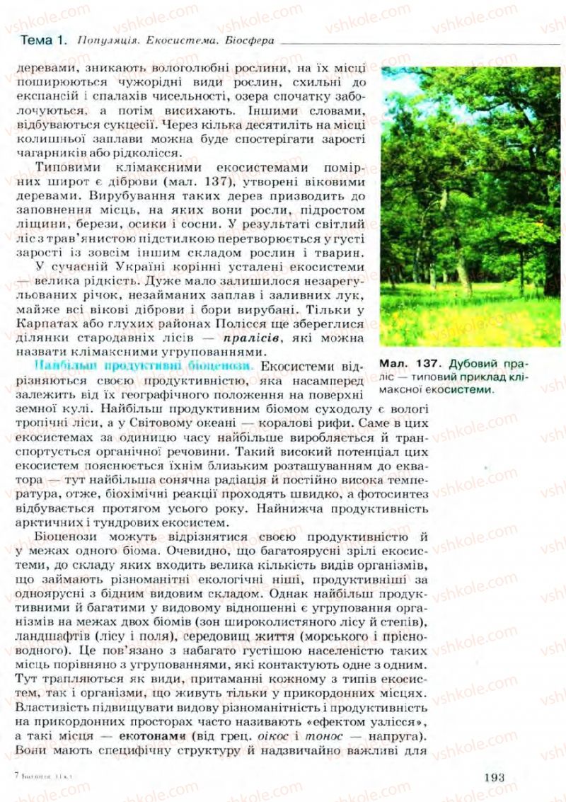Страница 193 | Підручник Біологія 11 клас С.В. Межжерін, Я.О. Межжеріна 2011 Академічний рівень