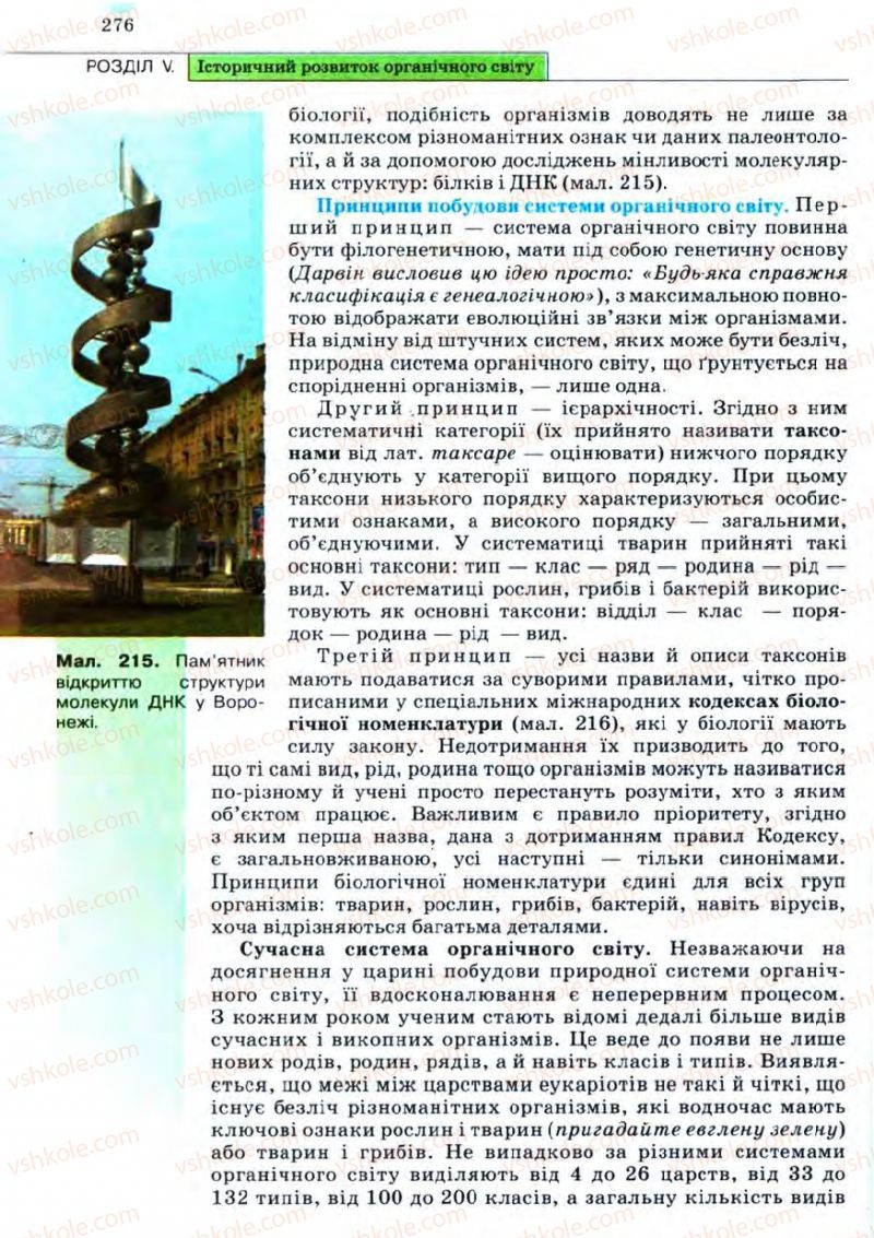 Страница 276 | Підручник Біологія 11 клас С.В. Межжерін, Я.О. Межжеріна 2011 Академічний рівень