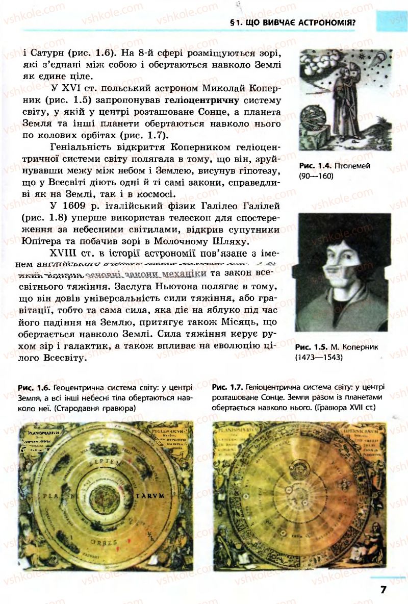 Страница 7 | Підручник Астрономія 11 клас М.П. Пришляк 2011 Академічний рівень