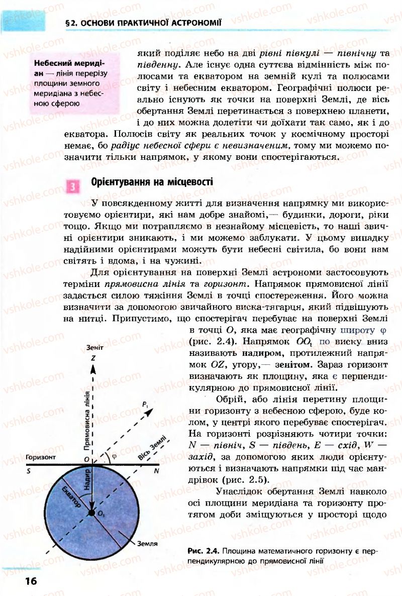 Страница 16 | Підручник Астрономія 11 клас М.П. Пришляк 2011 Академічний рівень