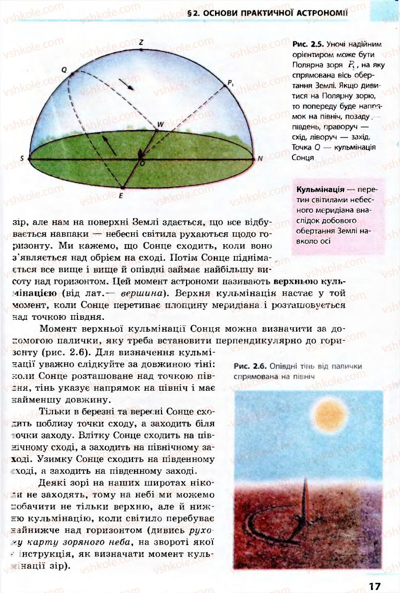 Страница 17 | Підручник Астрономія 11 клас М.П. Пришляк 2011 Академічний рівень
