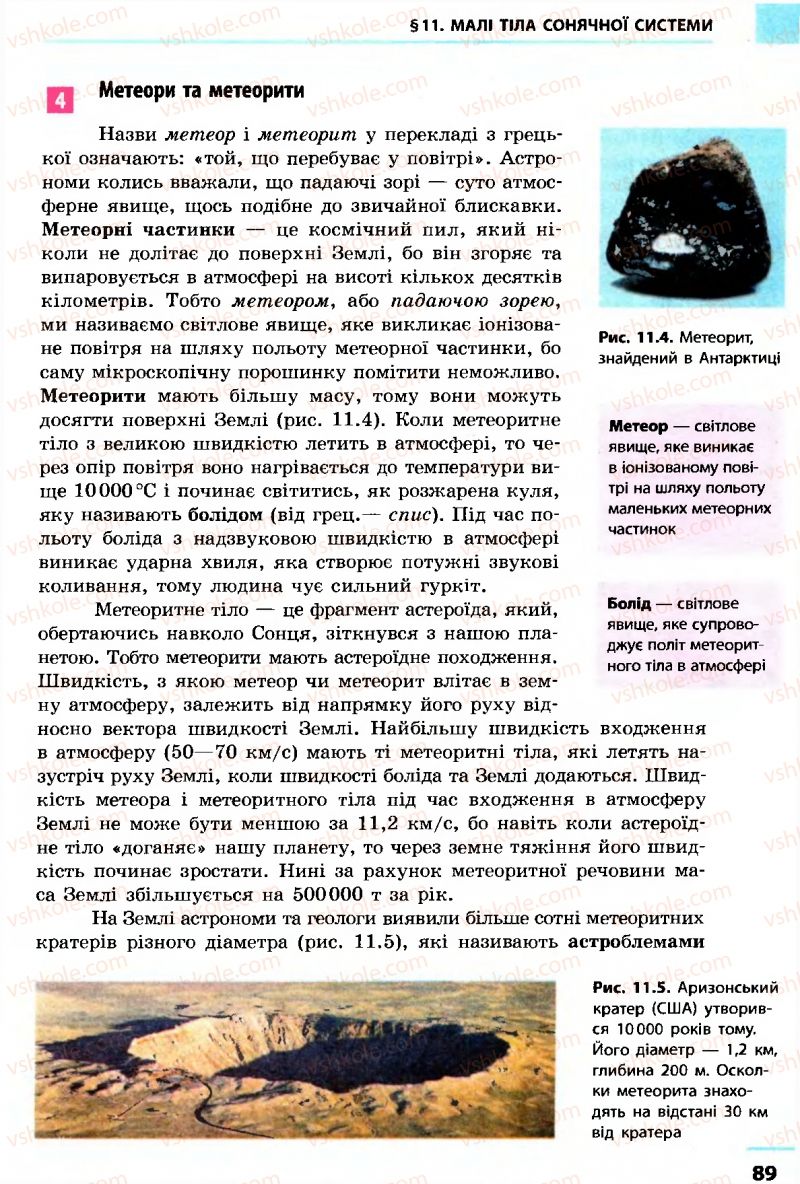 Страница 89 | Підручник Астрономія 11 клас М.П. Пришляк 2011 Академічний рівень
