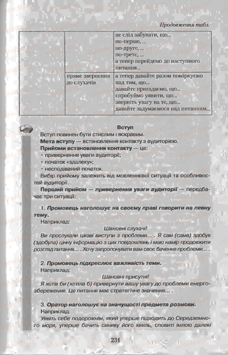 Страница 231 | Підручник Українська мова 11 клас Н.В. Бондаренко 2011