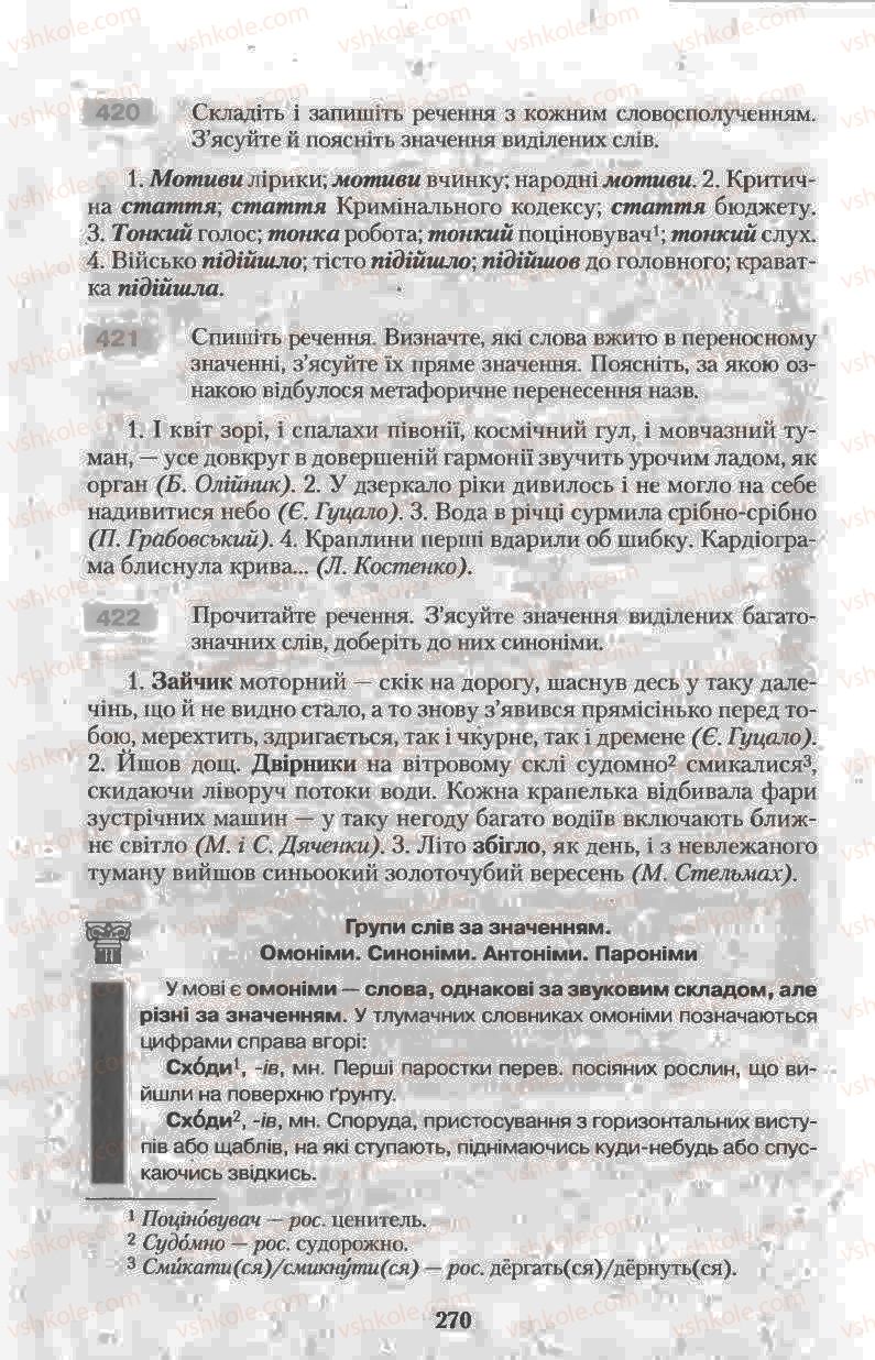 Страница 270 | Підручник Українська мова 11 клас Н.В. Бондаренко 2011