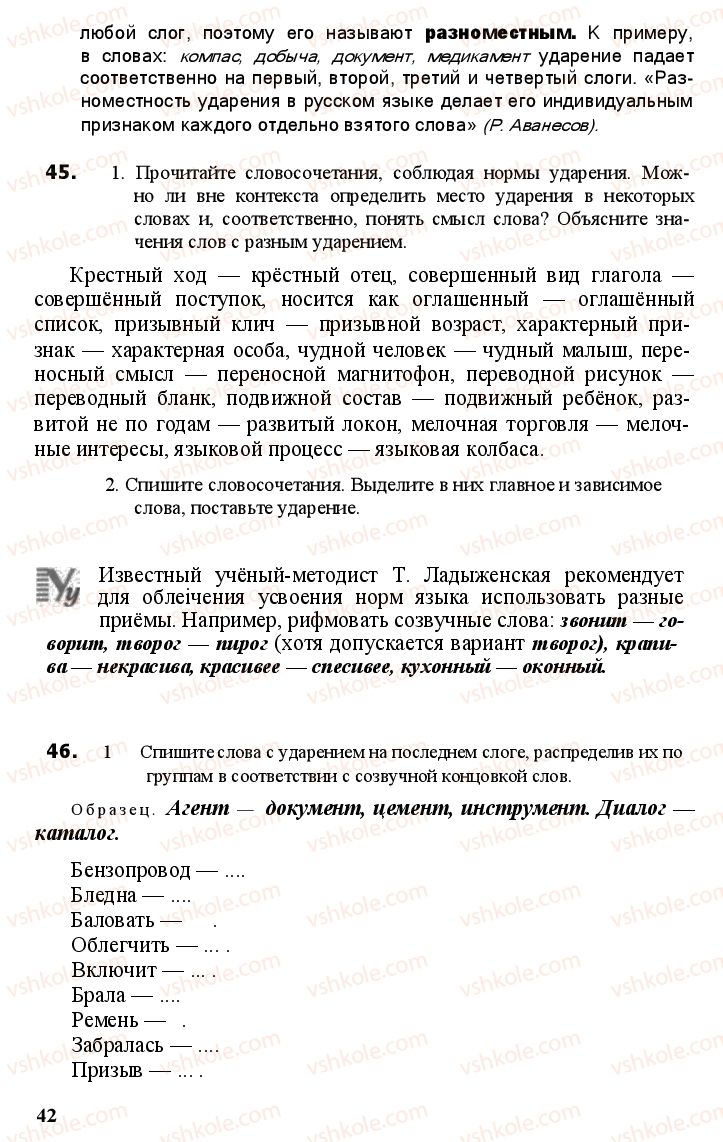 Страница 41 | Підручник Русский язык 11 клас А.Н. Рудяков, Т.Я. Фролова Е.И. Быкова 2011