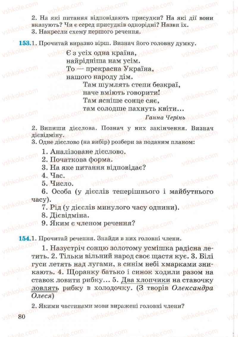 Страница 80 | Підручник Українська мова 4 клас М.С. Вашуленко, С.Г. Дубовик, О.І. Мельничайко 2004 Частина 2