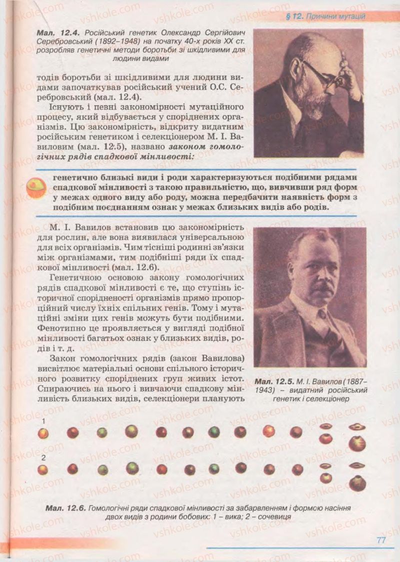 Страница 77 | Підручник Біологія 11 клас П.Г. Балан, Ю.Г. Вервес 2011 Академічний рівень