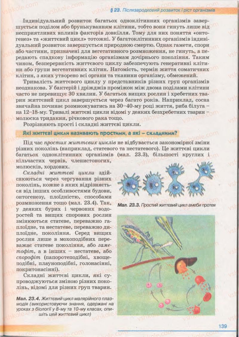 Страница 139 | Підручник Біологія 11 клас П.Г. Балан, Ю.Г. Вервес 2011 Академічний рівень
