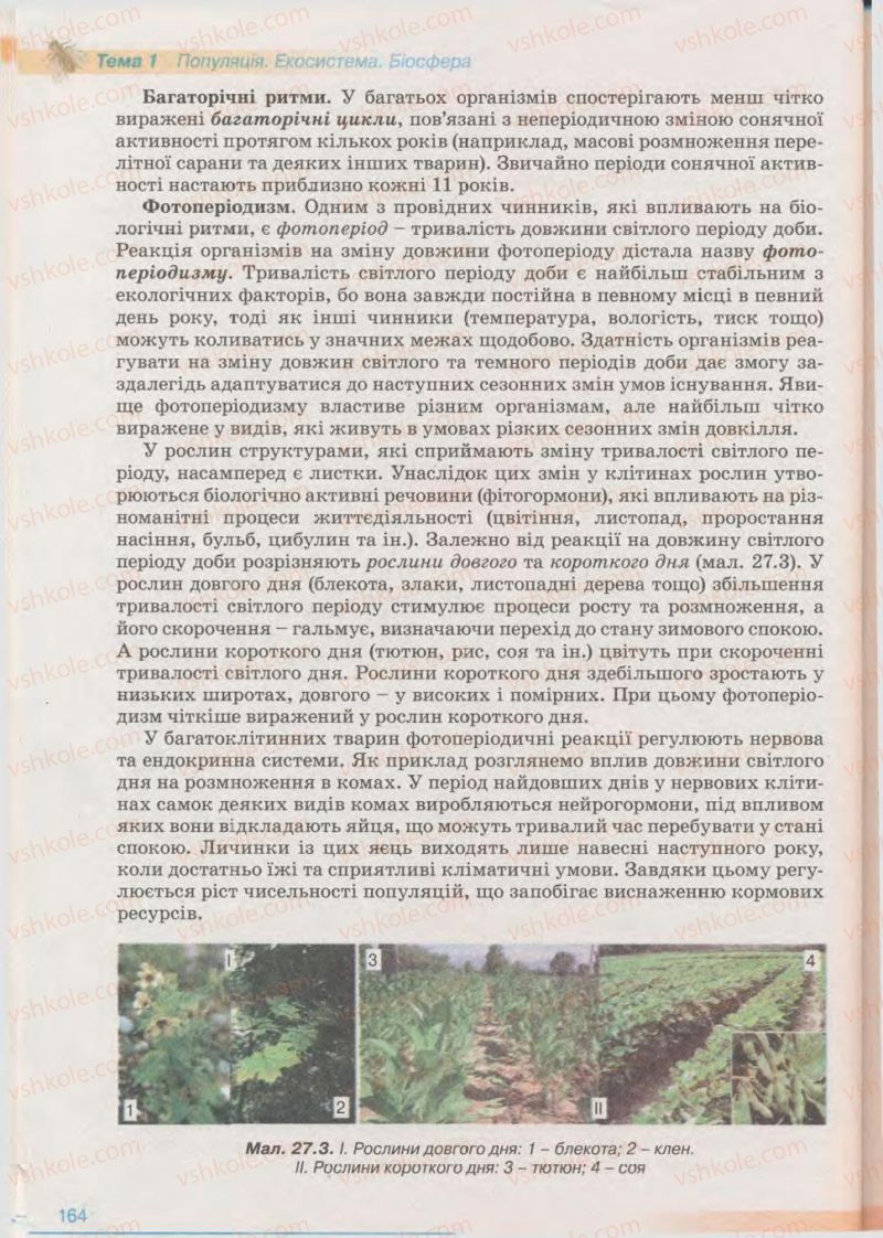 Страница 164 | Підручник Біологія 11 клас П.Г. Балан, Ю.Г. Вервес 2011 Академічний рівень