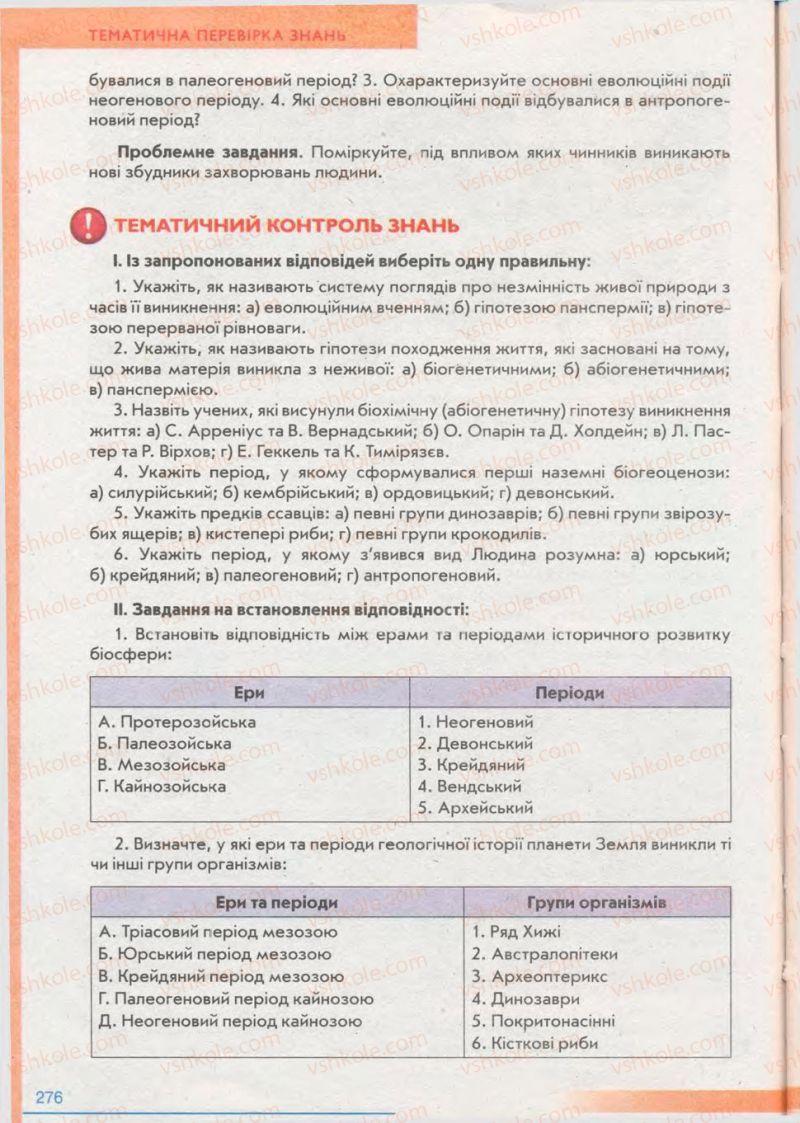 Страница 276 | Підручник Біологія 11 клас П.Г. Балан, Ю.Г. Вервес 2011 Академічний рівень